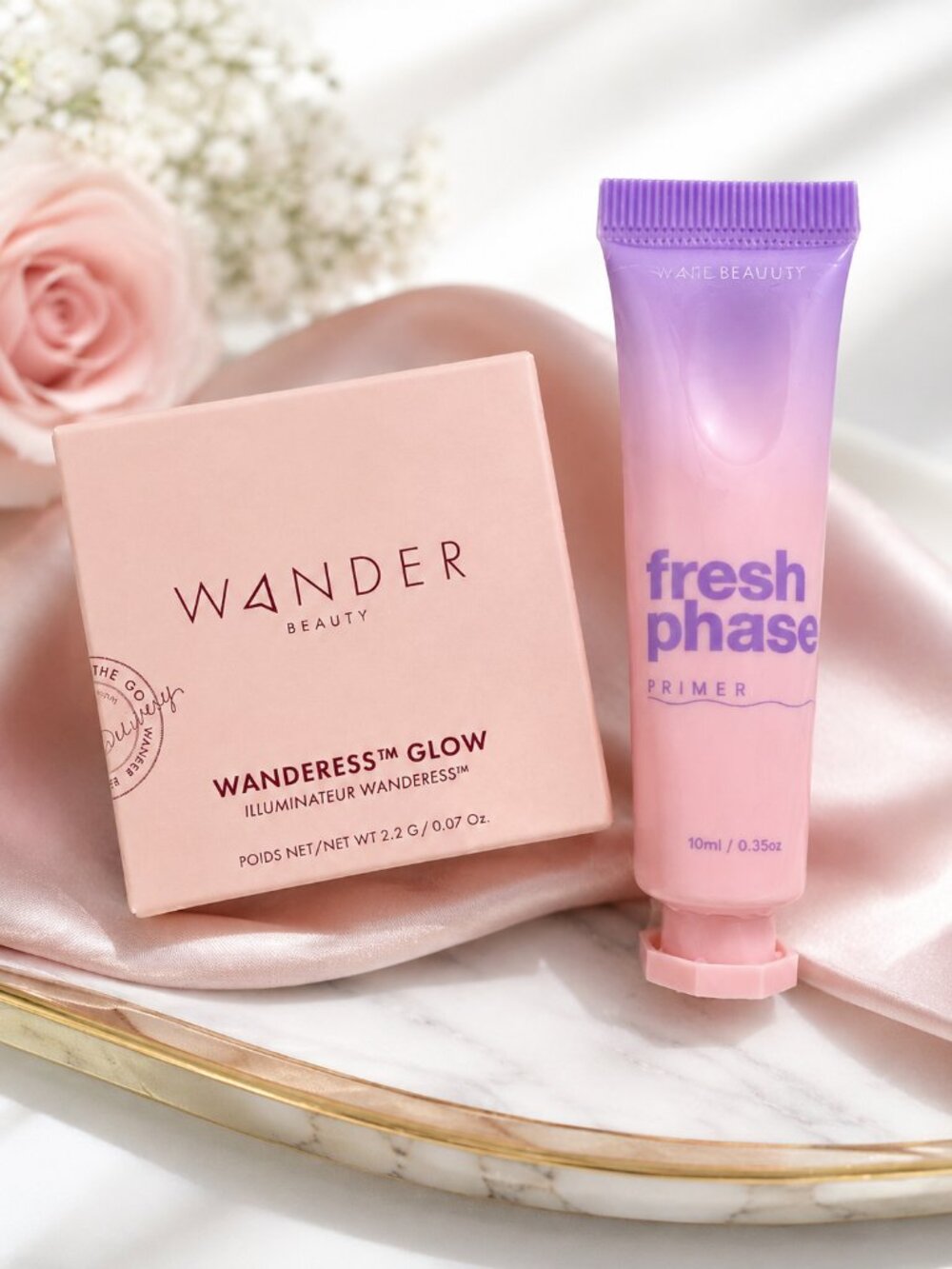 Wanderess Mini Glow Highlighter + Fresh Phase Primer 10ml Mini Makeup Duo